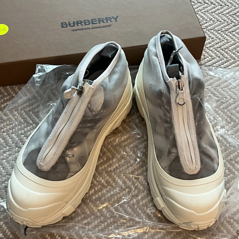 Silver Arthur Silver Chunky Burberry Sneakers in Box